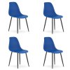 Sada 2 jídelních židlí OSAKA modrých s odolným rámem a černými nohami