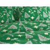 Vánoční povlečení z mikrovlákna GREEN CHRISTMAS zelené – stromky a sváteční vzory