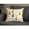 Dekorační povlaky na polštář COLORED CATS BLEND – bavlněné, 50x70 cm, krémová barva