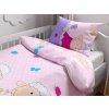 OVEČKY růžové – hebké bavlněné povlečení do postýlky s dětským motivem