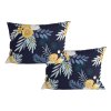 Dekorační povlaky FLOWERISH 50x70 cm tmavě modré s květinovým vzorem