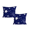 Modré povlaky s hvězdným vzorem NOČNÍ OBLOHA 45x45 cm – sada 2 ks