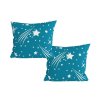 Tyrkysové povlaky NOČNÍ OBLOHA s hvězdami 45x45 cm – sada 2 ks