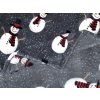 Originální svítící deka SNOW BUDDY šedá s veselým sněhulákovým vzorem