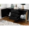 Elegantní komoda MEORATI černá/dub artisan šířka 150 cm do ložnice i obýváku