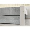 Designová postel IKAROS DOUBLE 180 x 200 cm, beton/bílá s pevným rámem