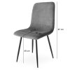 Jídelní židle RIFT šedá s ergonomickým tvarem a černou podnoží