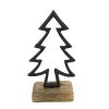 Vánoční dekorace CHRISTMAS TREE 17 cm černá z mangového dřeva