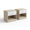 Noční stolky NOVERA 2 ks béžové/bílé se zásuvkou a policí