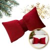 Vánoční polštář BOWERY červený ve tvaru mašle ze sametu