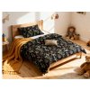 Černé dětské povlečení FLORWELLA z jemné Renforcé bavlny s květinami