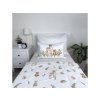Bílé povlečení do postýlky FOREST ANIMALS s jeleny a zajíčky
