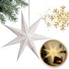 Vánoční papírová hvězda sedmicípá AUREVIA 60 cm bílá s krajkovým vzorem