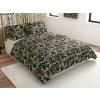 Bavlněné povlečení MYSTIC GARDEN tmavě zelené s květinovým vzorem
