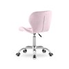 Elegantní růžové křeslo AVOLA VELVET s chromovaným podstavcem