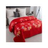 Vánoční přehoz na postel RETRO RENDEER červený s jeleny