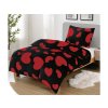 Mikroplyšové povlečení HEART RED černé s červenými srdci