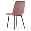 Růžová sametová židle LAVA s černými nohami