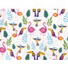 Dětské povlaky TROPICAL FLAMINGO bílé s tropickým vzorem