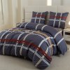 Hebké povlečení z mikrovlákna TARTAN tmavě modré pro pohodlný spánek