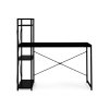 Psací stůl s regálem LOFTY 120x60 cm, černý do domácí kanceláře