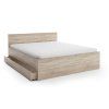 Minimalistická postel ELISA 160 x 200 cm dub sonoma s přírodním dekorem