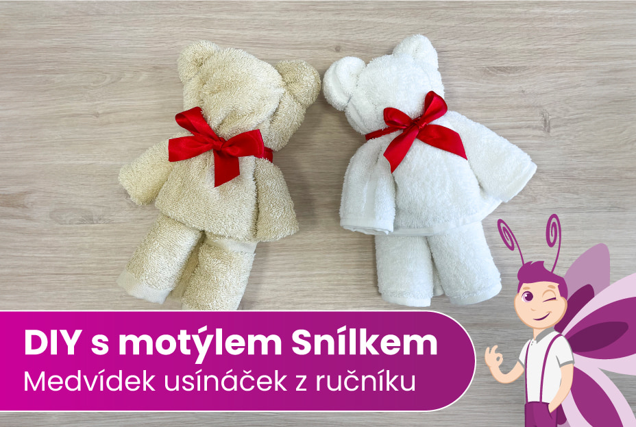 DIY návod na medvídka z ručníku