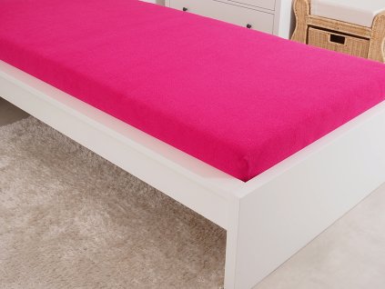 Prostěradlo FROTÉ do postýlky 60x120 cm – Fuchsiová