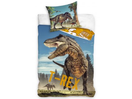 Dětské povlečení - Bavlněné povlečení 140x200 + 70x90 cm - Tyranosaurus Rex Dětské povlečení - Bavlněné povlečení 140x200 + 70x90 cm - Tyranosaurus Rex