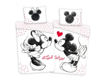 Zip - JERRY FABRICS Povlečení Mickey a Minnie All We Need Bavlna 140x200 70x90 Zip - JERRY FABRICS Povlečení Mickey a Minnie All We Need Bavlna 140x200 70x90