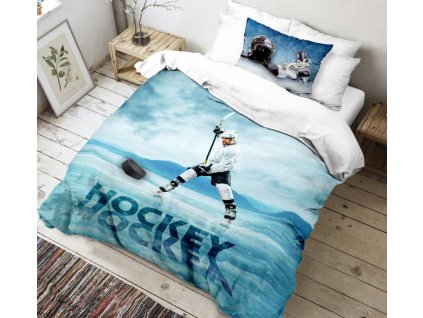 Bavlněné povlečení 140x200 + 70x90 cm - Hokej1