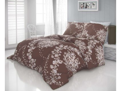 Bavlněný satén - Saténové francouzské povlečení LUXURY COLLECTION 200x200 + 2x 70x90 cm - Melrose hnědé Bavlněný satén - Saténové francouzské povlečení LUXURY COLLECTION 200x200 + 2x 70x90 cm - Melrose hnědé