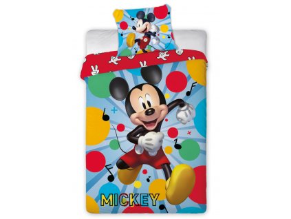FARO -  Bavlněné povlečení 140x200 + 70x90 cm - Mickey Mouse Taneční párty
