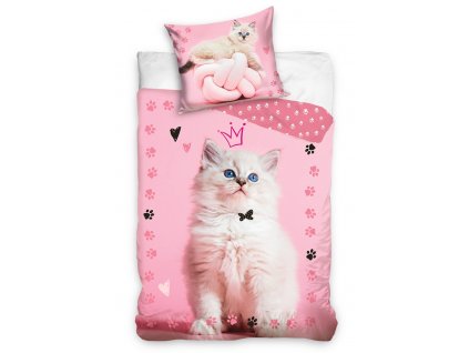 Zip - Bavlněné povlečení o rozměrech 140x200 + 70x90 cm - Kočička princezna Zip - Bavlněné povlečení o rozměrech 140x200 + 70x90 cm - Kočička princezna