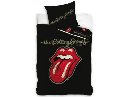Bavlněné povlečení - Bavlněné povlečení 140x200 + 70x90 cm - Rolling Stones Black Bavlněné povlečení - Bavlněné povlečení 140x200 + 70x90 cm - Rolling Stones Black