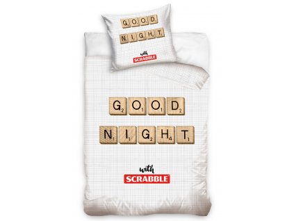 Bavlněné povlečení  140x200 + 70x90 cm - Scrabble Dobrou noc