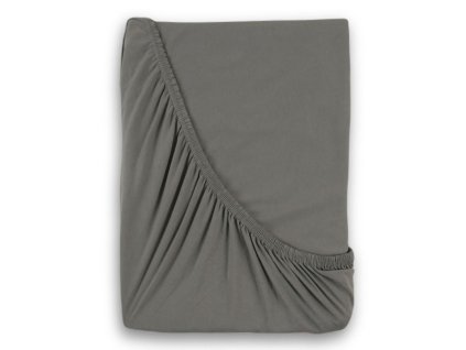 Luxusní bavlněné JERSEY prostěradlo s lycrou 180x200 cm - tmavě šedá