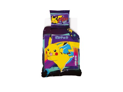 Bavlněné povlečení 140x200 + 70x90 cm - Pokémon Pikachu bleskový útok