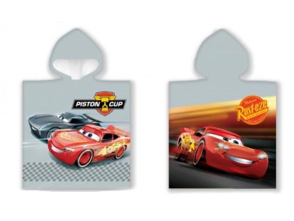 142933 261720 detske ponco s kapucnou bavlna 50x110 cm cars disney sive