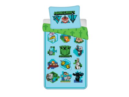 Bavlněné povlečení 140x200 + 70x90 cm - Minecraft "Lets play" 1
