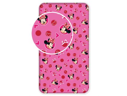 Bavlněné napínací prostěradlo 90x200 + 25 cm - Minnie "Hearts 02"1