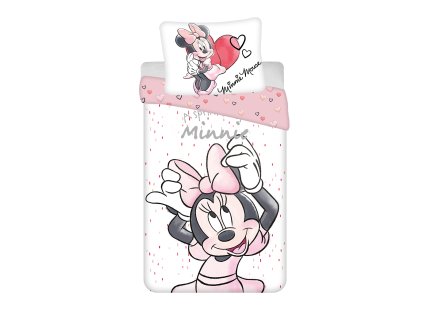 Bavlněné povlečení 140x200 + 70x90 cm - Minnie "White" 1