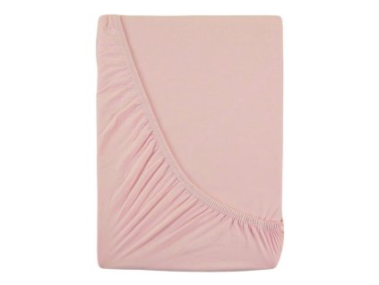 Luxusní bavlněné JERSEY prostěradlo s lycrou 220x200 cm - světle růžová
