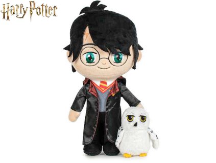 Harry Potter - Harry plyšový 29 cm stojící s Hedvikou