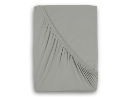 Luxusní bavlněné JERSEY prostěradlo s lycrou 160x200cm - světle šedá