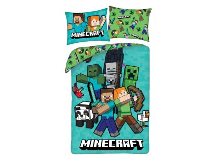 Povlečení z mikrovlákna 140x200 + 70x90 cm - Minecraft "Heroes"