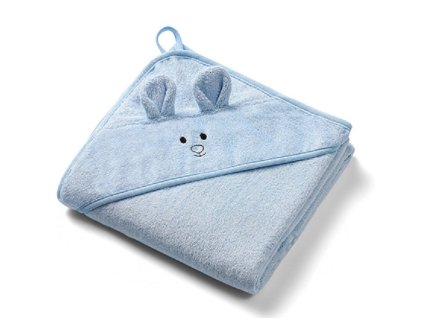 147467 276283 bambusova osuska pro miminko s kapuci myska 100x100cm modra