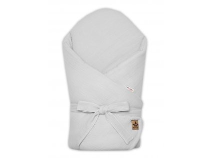 144902 267416 muselinova zavinovacka s vyztuzi na zavazovani baby nellys 75x75cm svetle seda