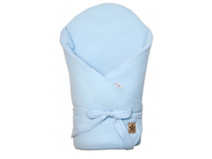 144898 267418 muselinova zavinovacka s vyztuzi na zavazovani baby nellys 75x75cm svetle modra