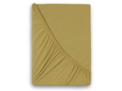Luxusní bavlněné JERSEY prostěradlo s lycrou 220x200 cm - béžové